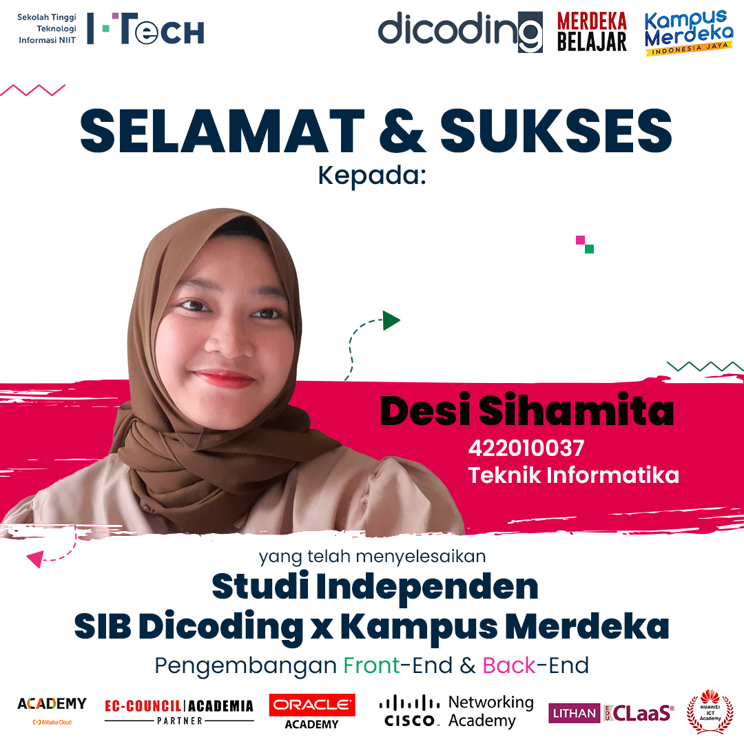 Selamat & Sukses Mahasiswi STTI NIIT I-Tech Prodi Teknik Informatika