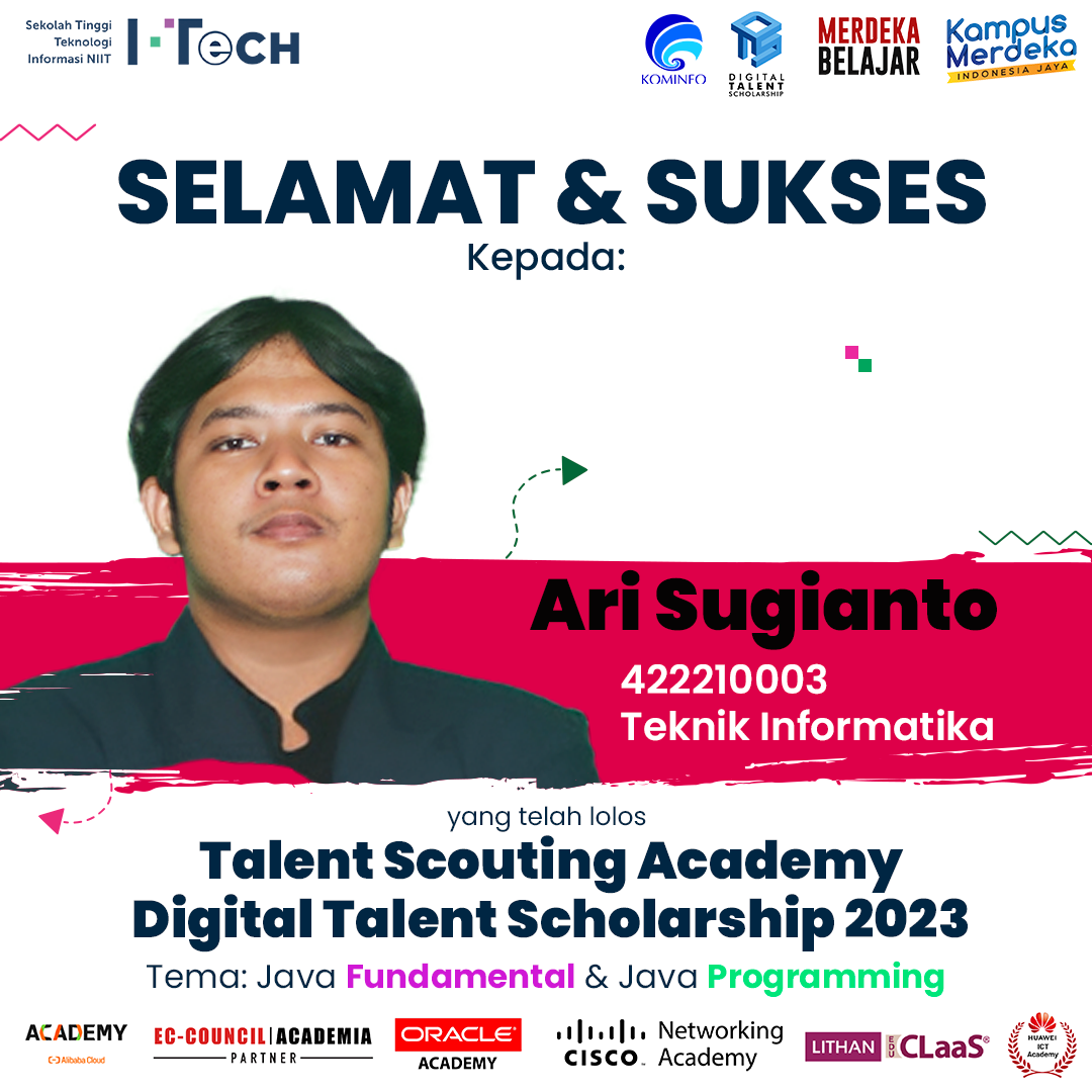 Selamat & Sukses Mahasiswa STTI NIIT I-Tech Prodi Teknik Informatika