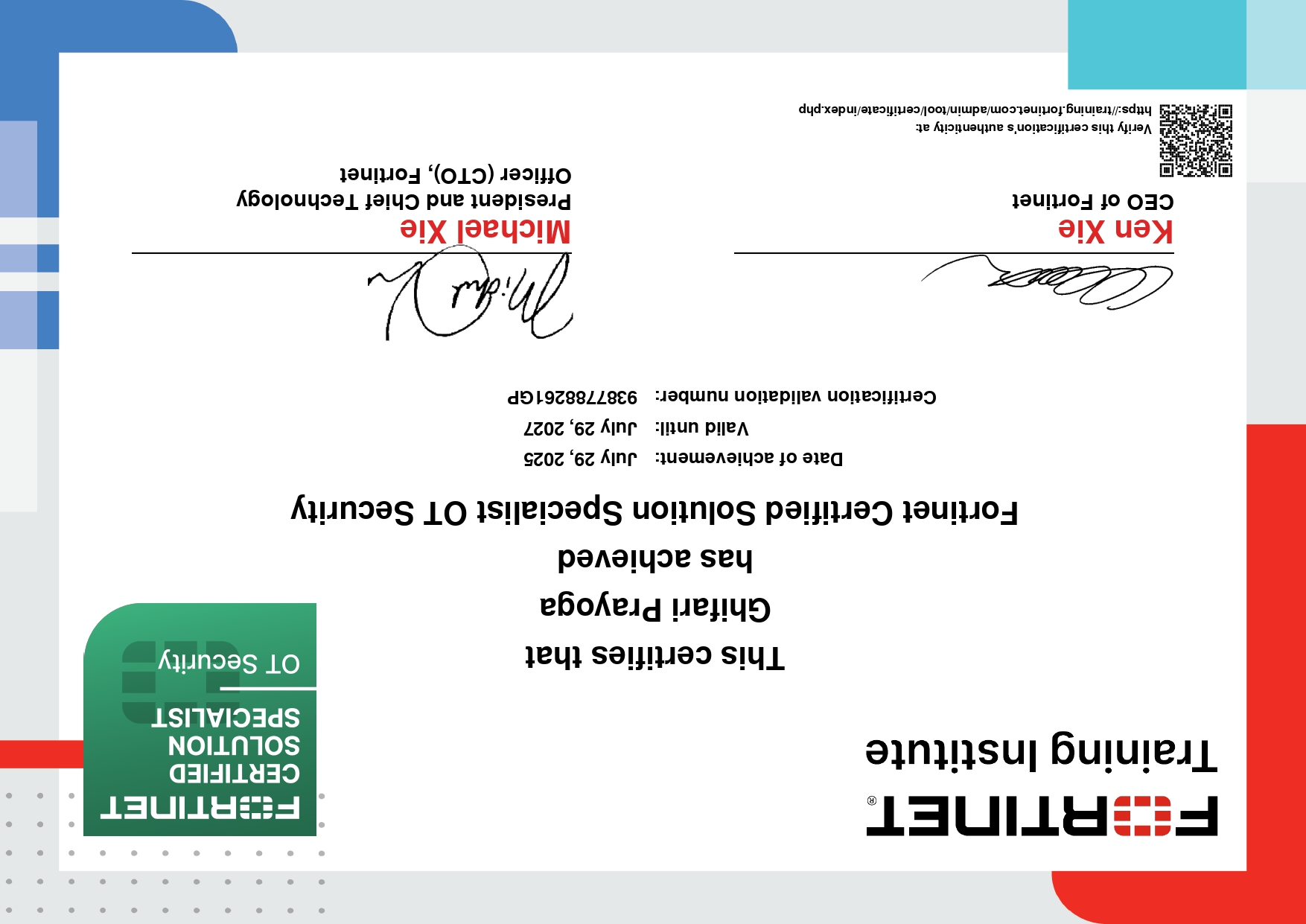 Fortinet - Fortinet Certified Solution Specialist OT Security